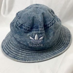 Adidas Trefoil Logo Denim Bucket Hat